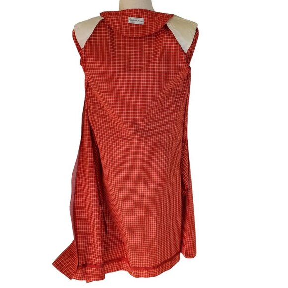 Evan Picone Red 80s Coat Dress Size 10 Asymmetrical Button Up Red Plaid - Picture 12 of 13